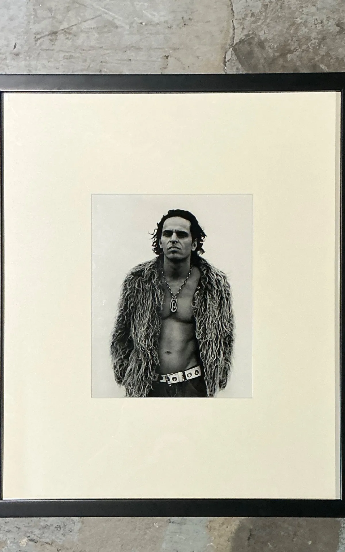 Vintage Framed Black and White Fashion Portrait