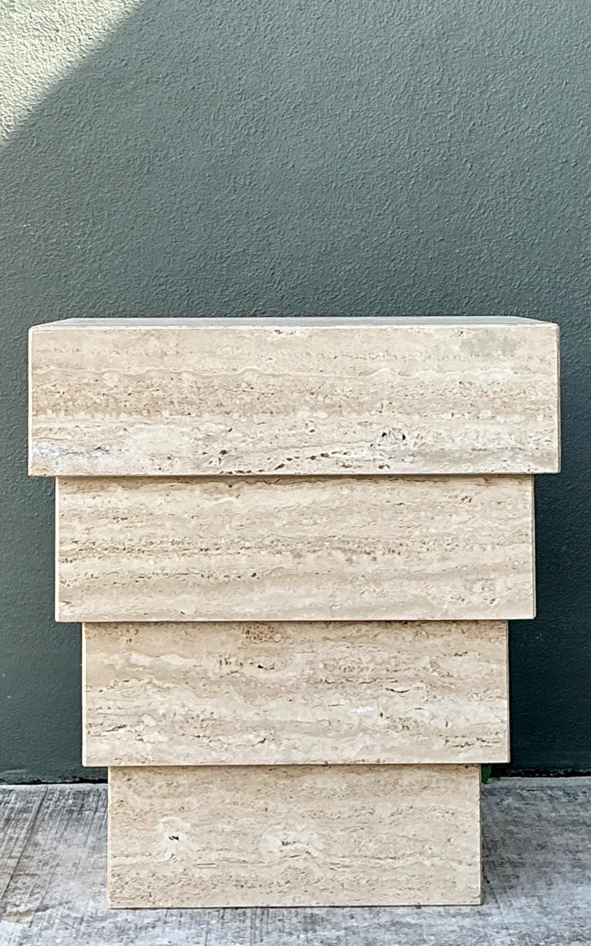 Vintage Stacked Travertine Pedestal — additional photo 4