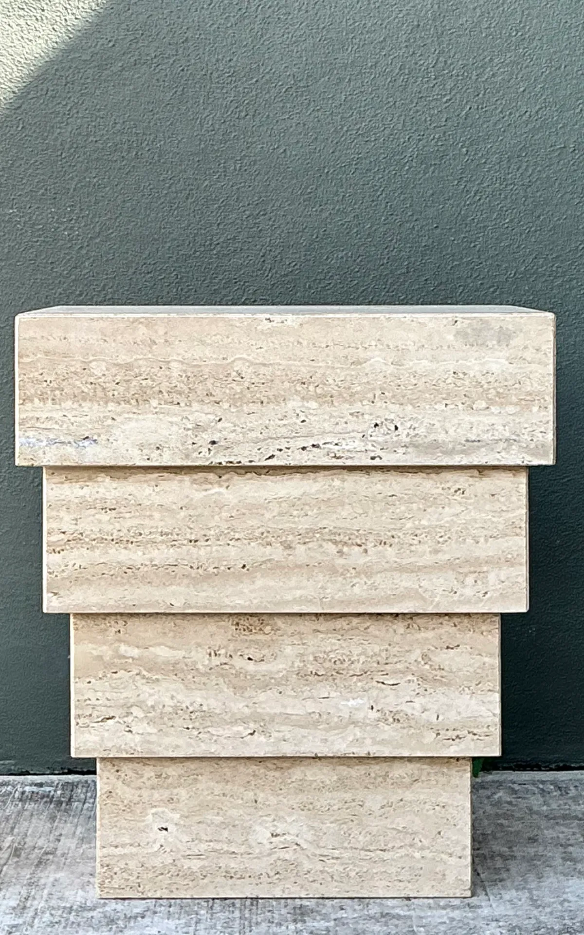 Vintage Stacked Travertine Pedestal — additional photo 2