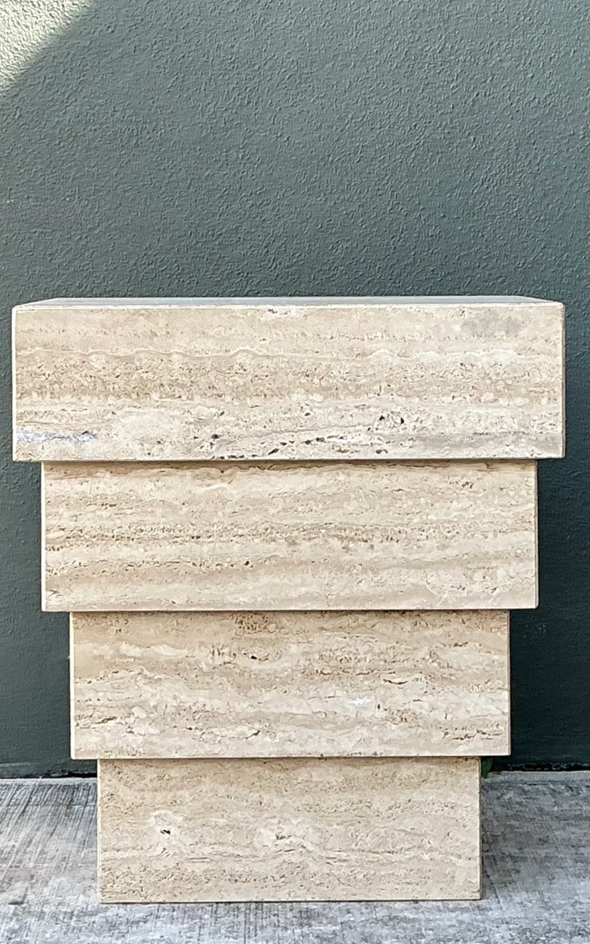 Vintage Stacked Travertine Pedestal — additional photo 6