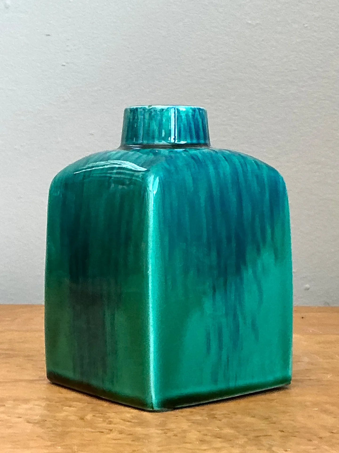 Vintage Turquoise Glazed Ceramic Vase — additional photo 5