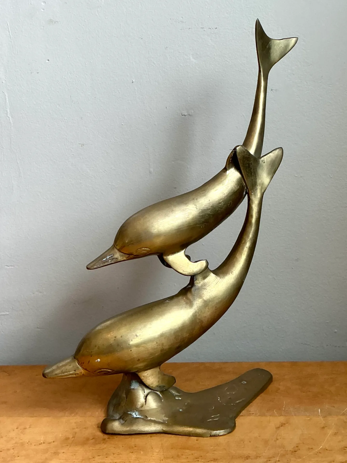 Vintage Brass Dolphin Sculpture — additional photo 7