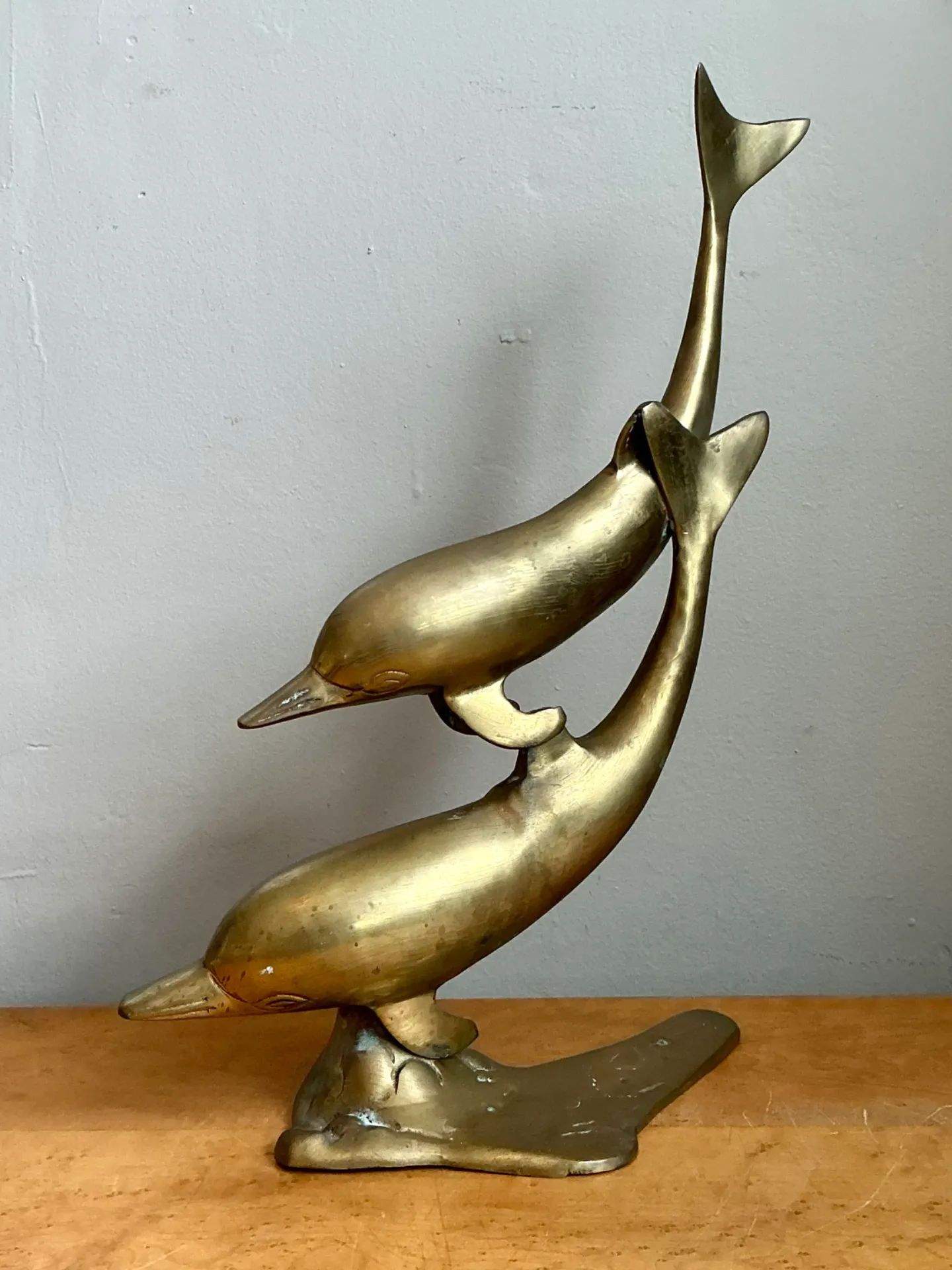 Vintage Brass Dolphin Sculpture — additional photo 2