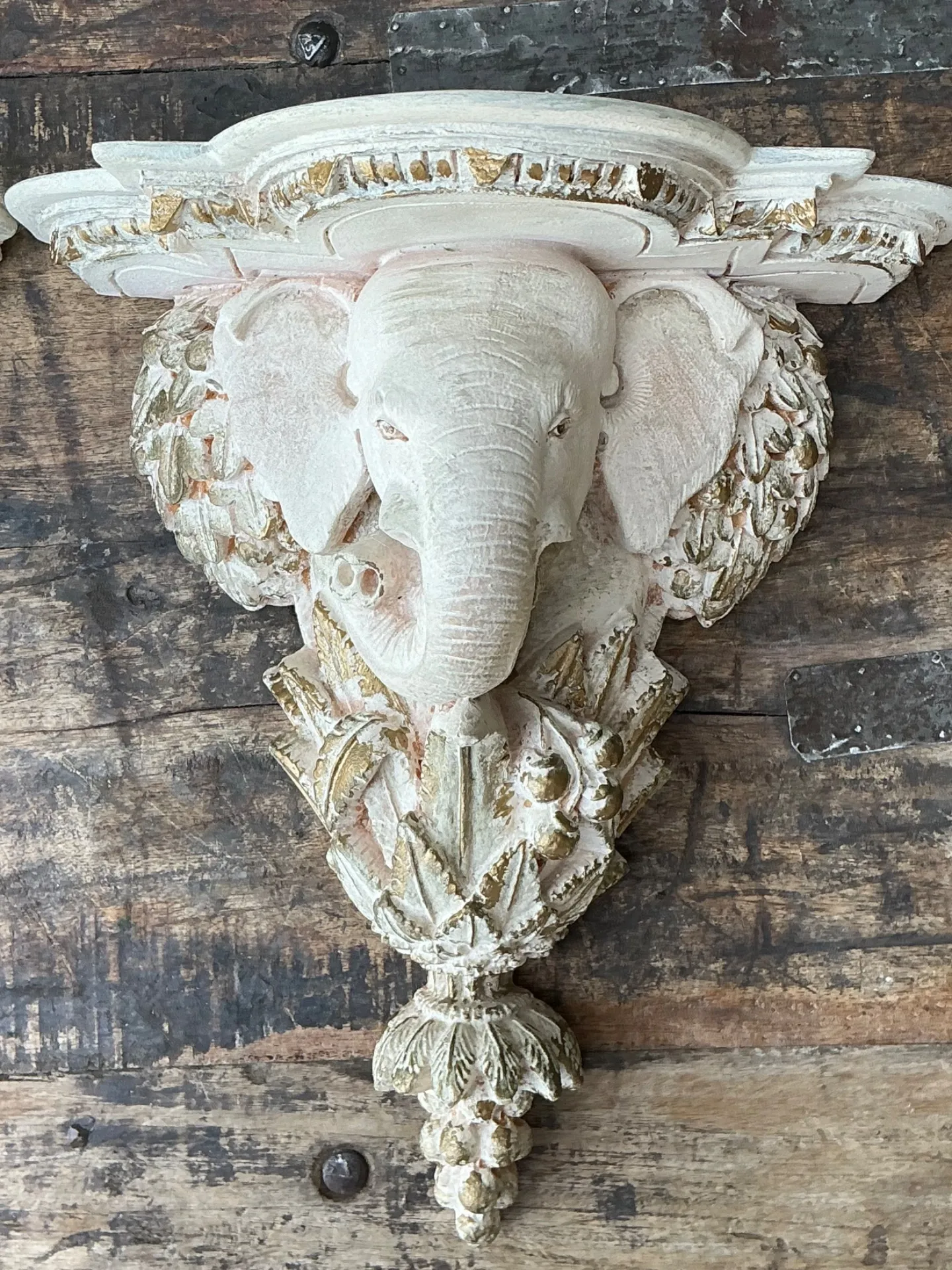 Vintage Elephant Motif Wall Brackets - A Pair — additional photo 6