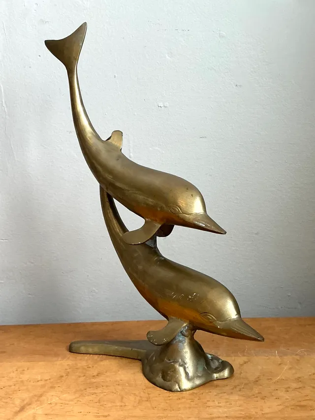 Vintage Brass Dolphin Sculpture — additional photo 5