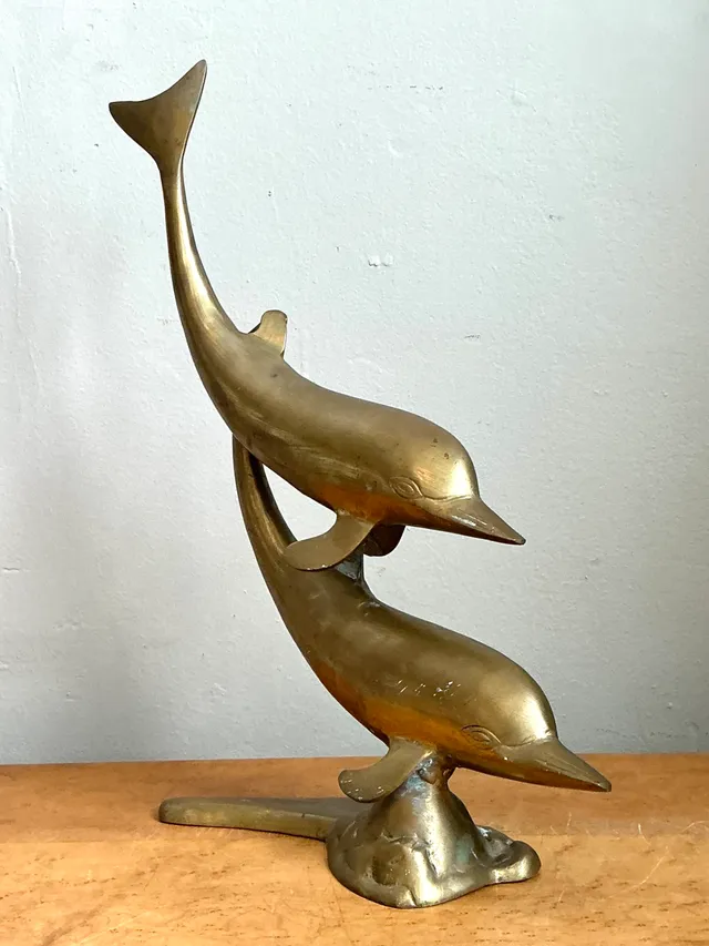 Vintage Brass Dolphin Sculpture — additional photo 1