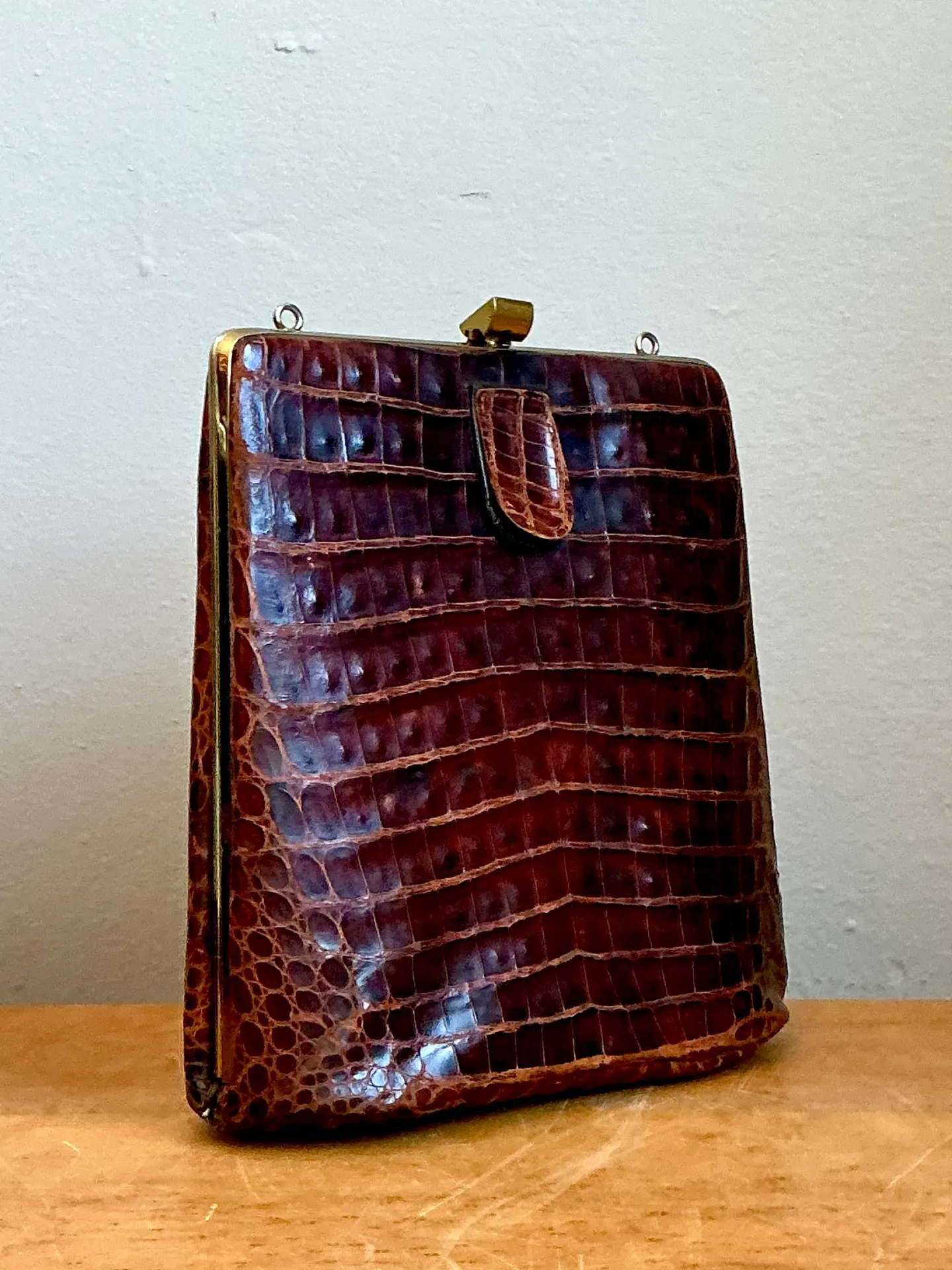 Vintage Crocodile Metal Frame Handbag — additional photo 6