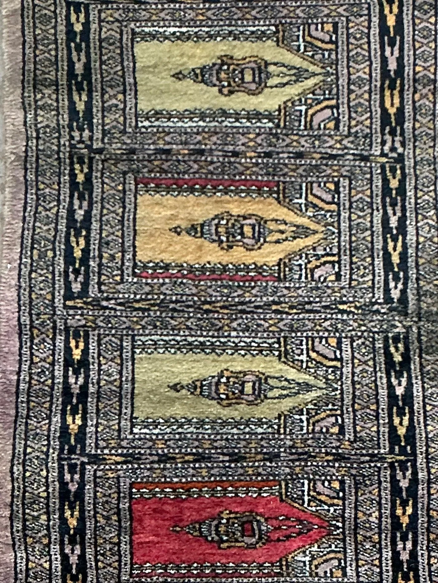 Vintage Hand-Knotted Geometric Rug — additional photo 2