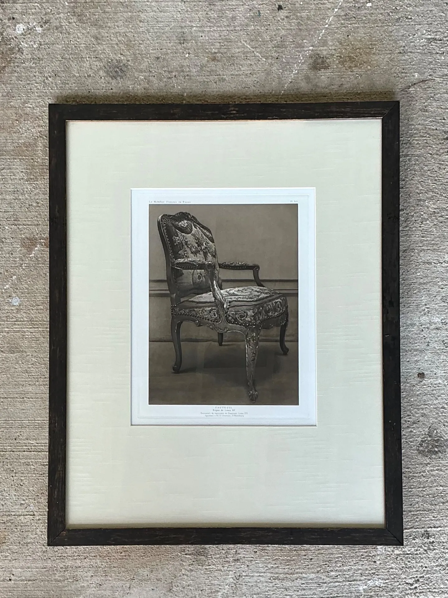 Framed Antique French Chair Print - Wood, 19.5W x 24.5H — additional photo 4