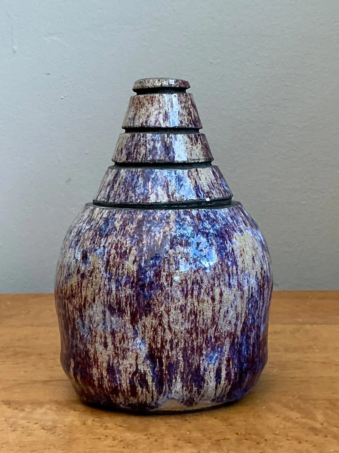 Vintage Original Studio Pottery Lidded Jar - 4.75W x 7.25H — additional photo 3