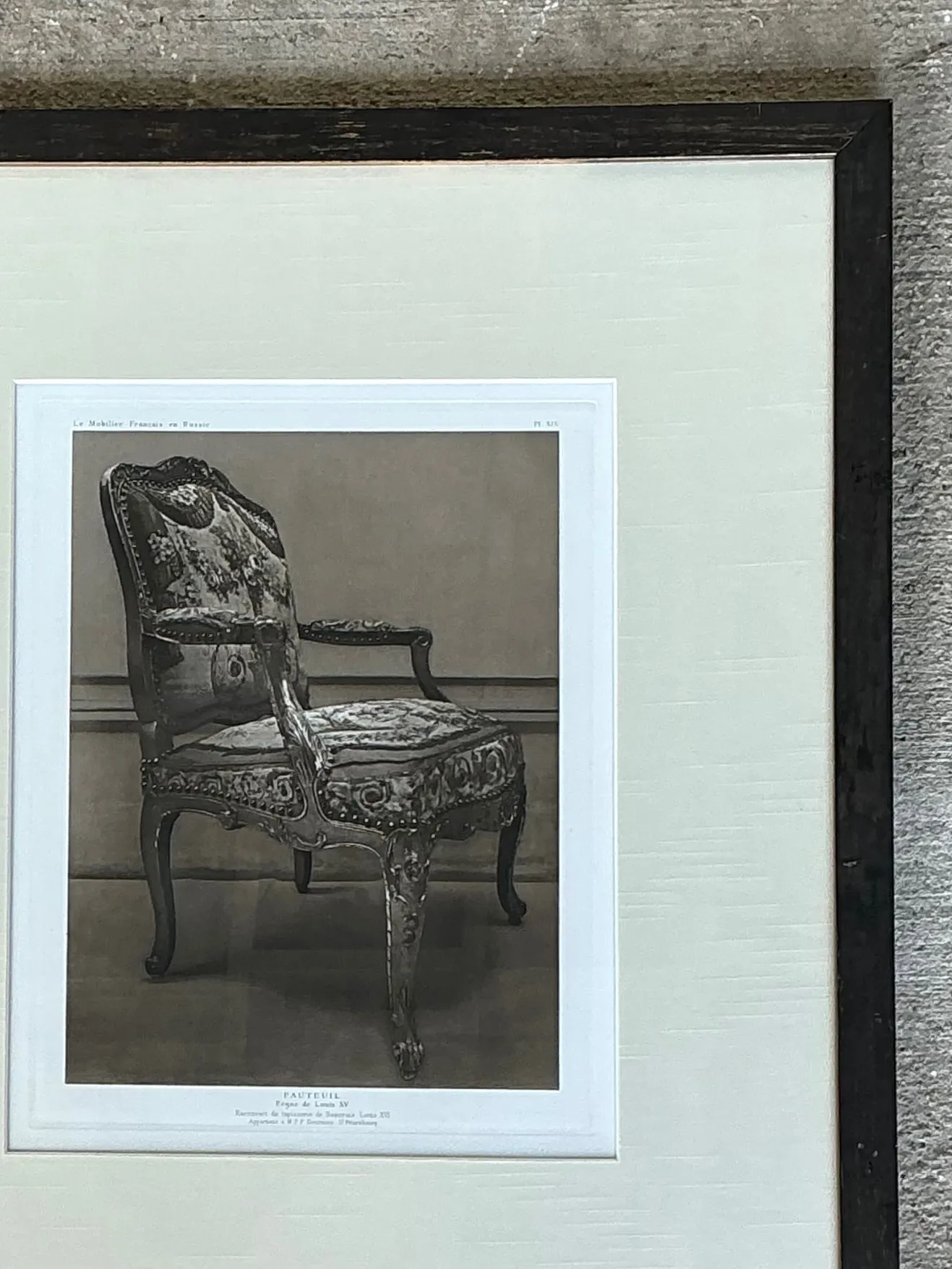 Framed Antique French Chair Print - Wood, 19.5W x 24.5H — additional photo 5