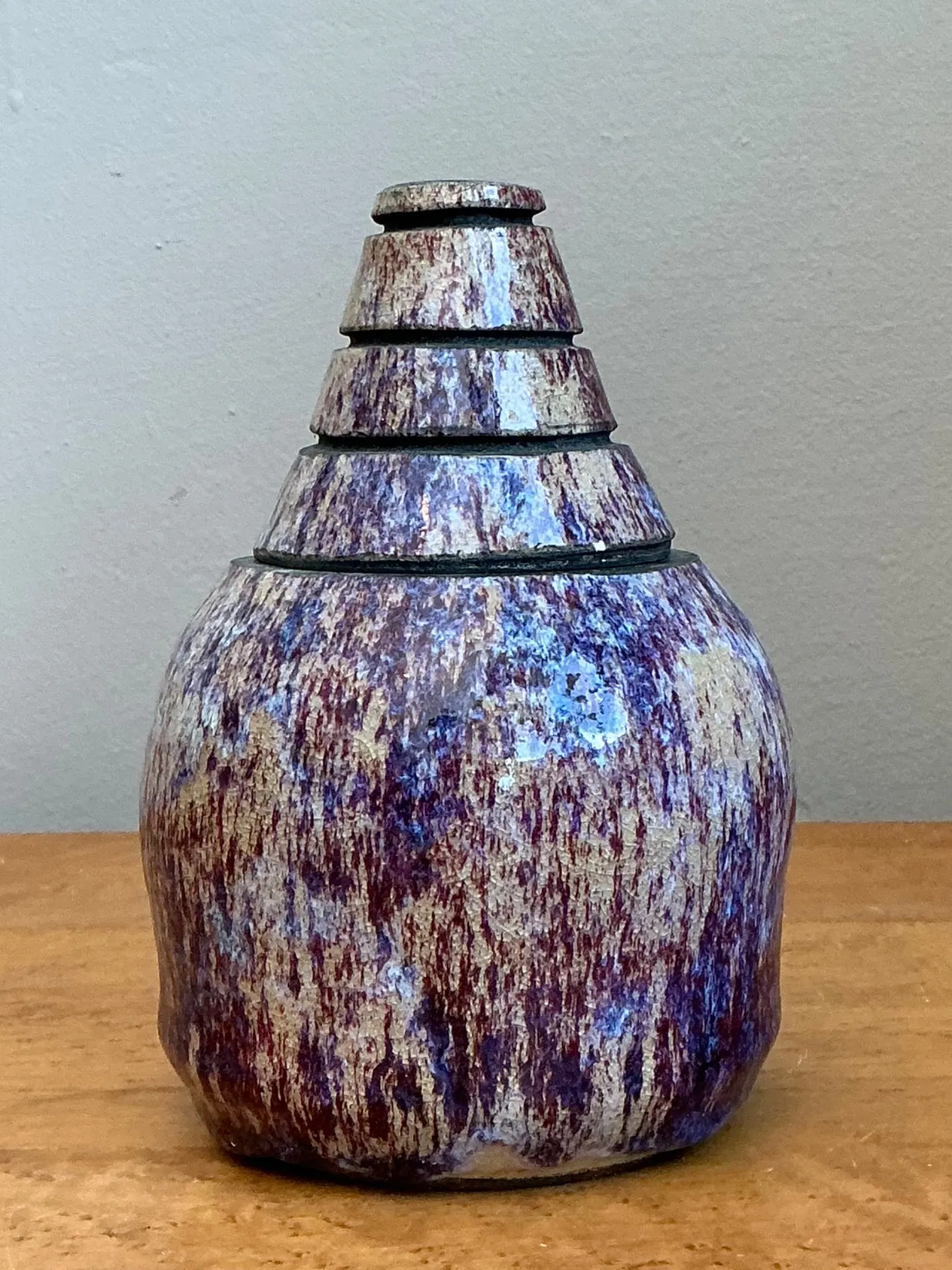 Vintage Original Studio Pottery Lidded Jar - 4.75W x 7.25H — additional photo 2