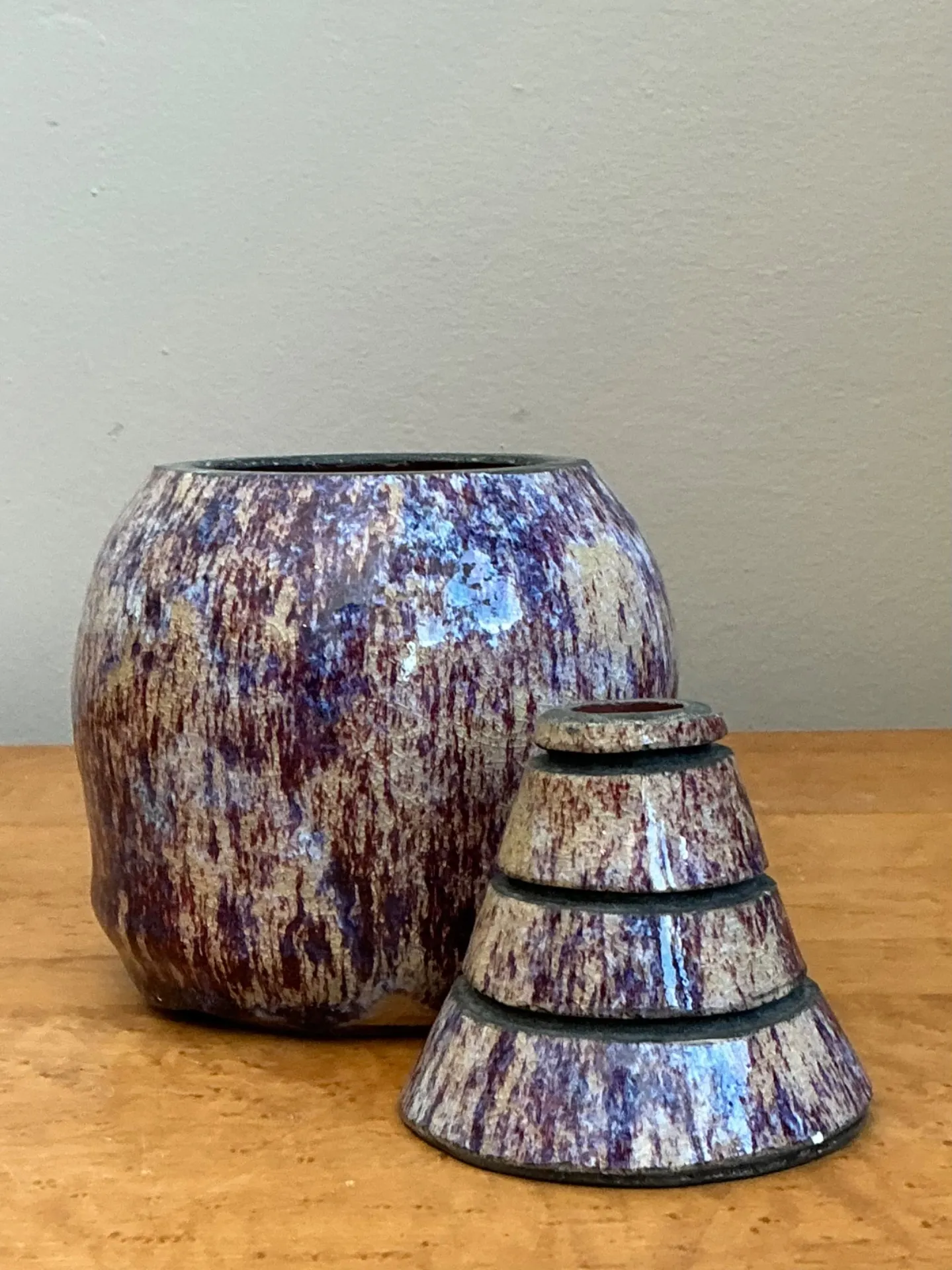 Vintage Original Studio Pottery Lidded Jar - 4.75W x 7.25H — additional photo 7