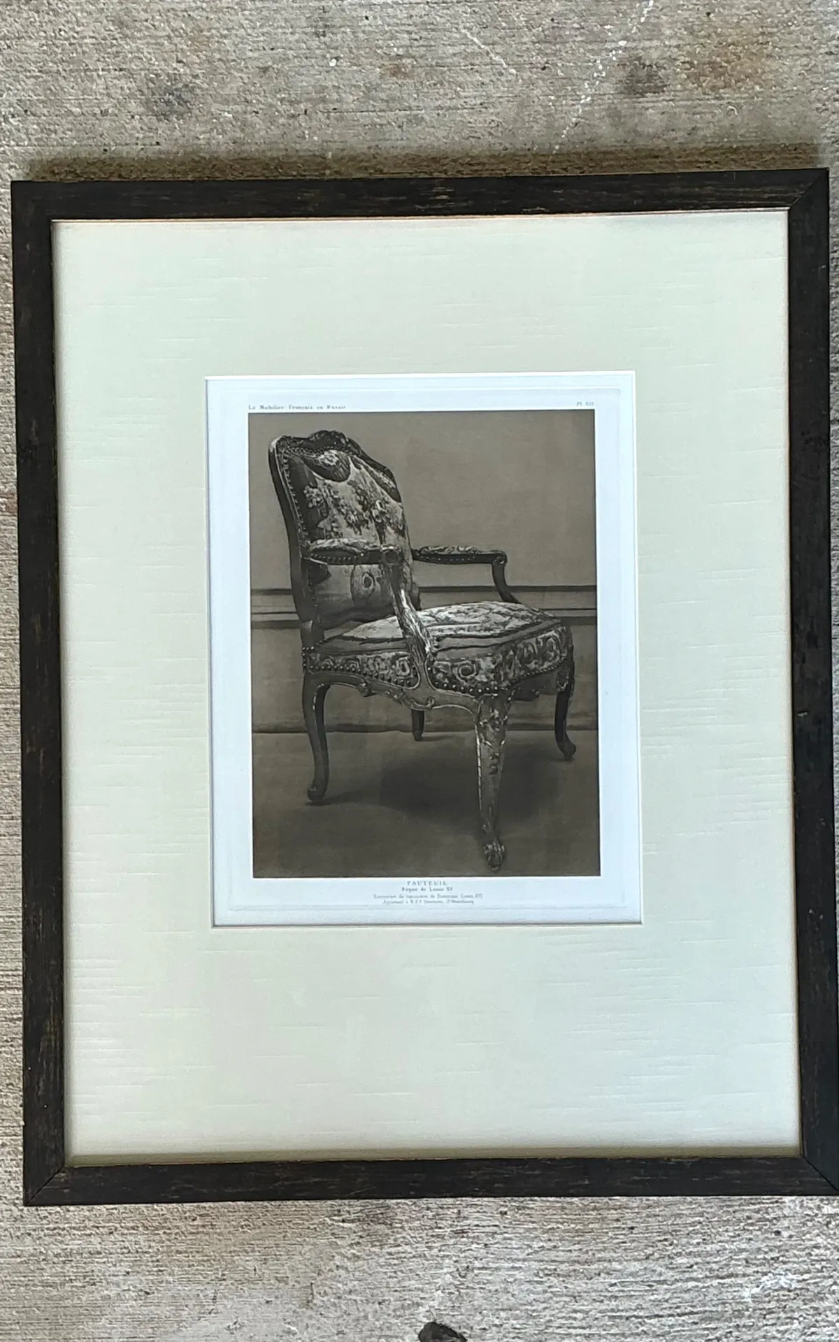 Framed Antique French Chair Print - Wood, 19.5W x 24.5H — additional photo 3