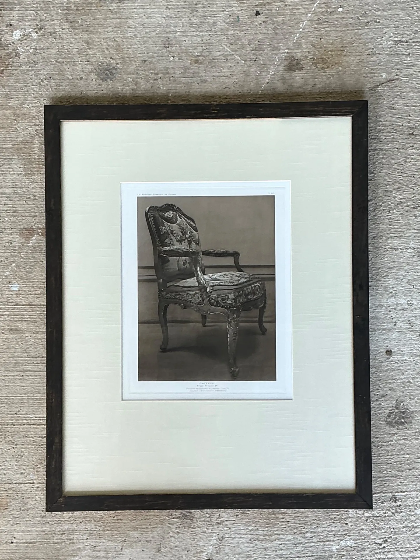 Framed Antique French Chair Print - Wood, 19.5W x 24.5H — additional photo 2
