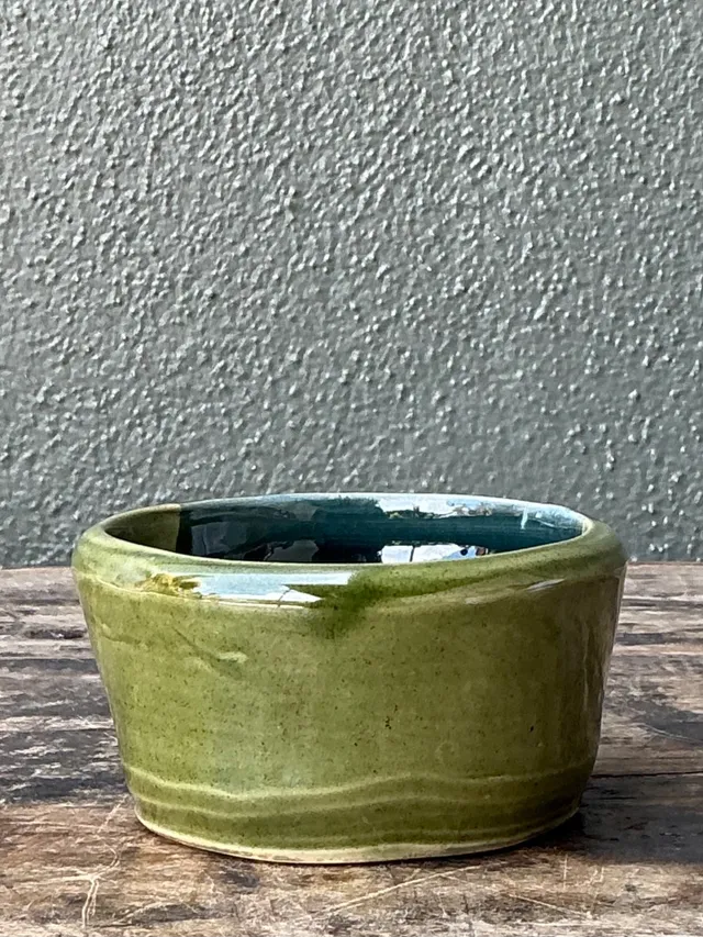 Vintage Handcrafted Green Studio Bowl — additional photo 4