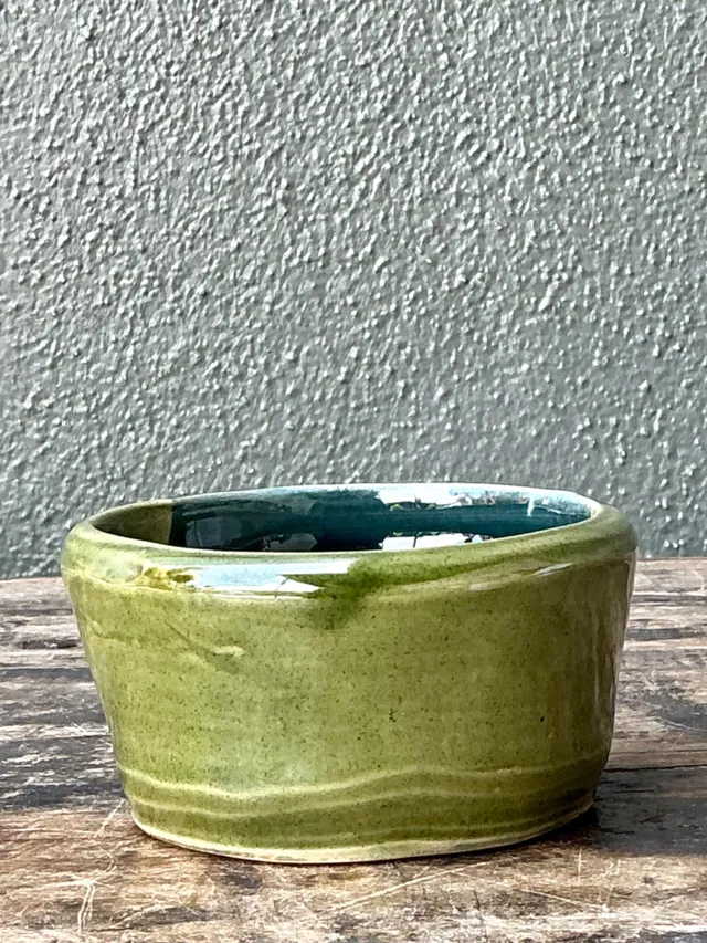 Vintage Handcrafted Green Studio Bowl — additional photo 3