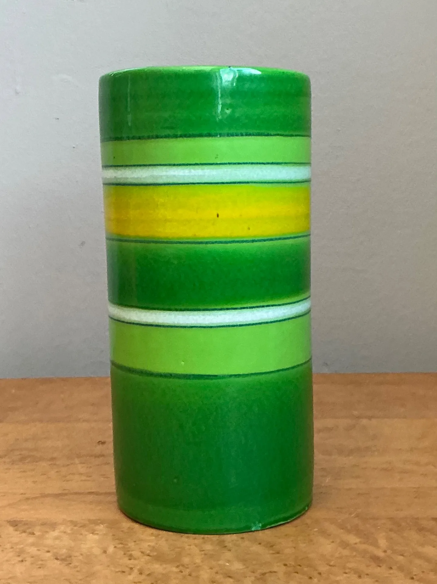 Vintage Italian Striped Ceramic Vase — additional photo 2