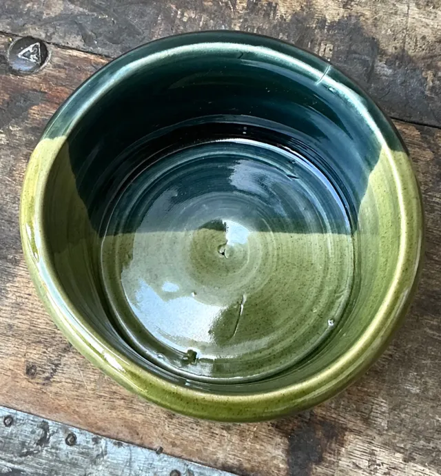Vintage Handcrafted Green Studio Bowl — additional photo 8