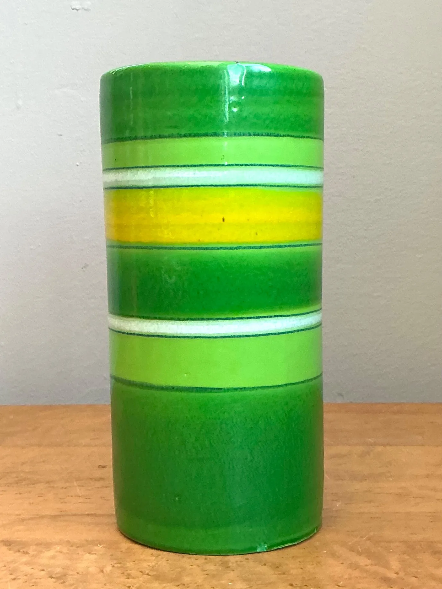 Vintage Italian Striped Ceramic Vase — additional photo 3
