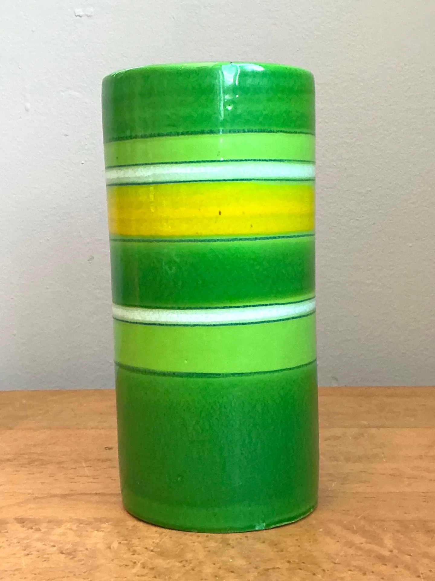 Vintage Italian Striped Ceramic Vase — additional photo 1