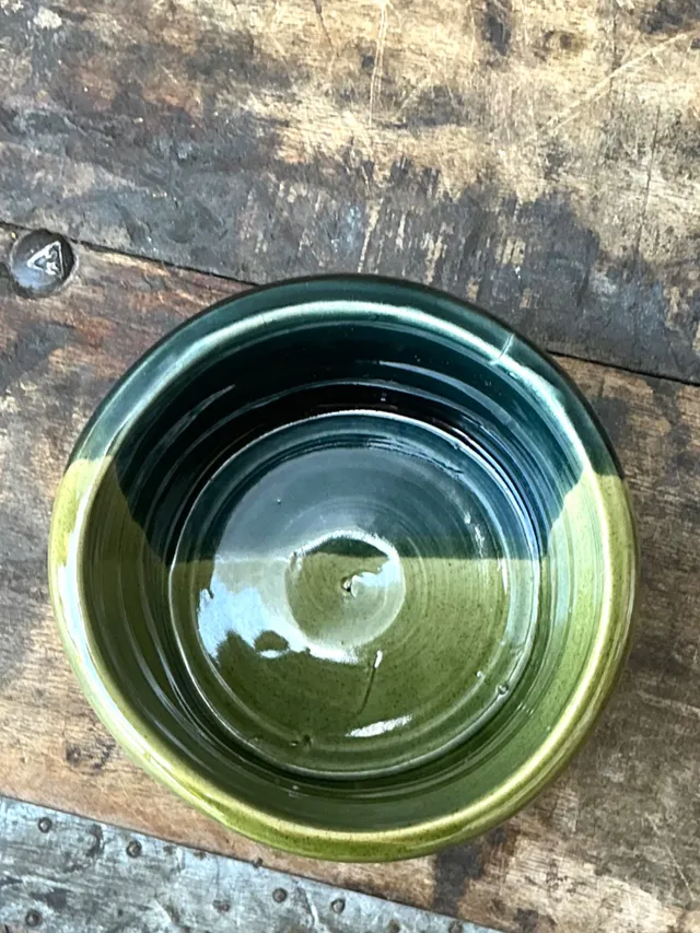 Vintage Handcrafted Green Studio Bowl — additional photo 7