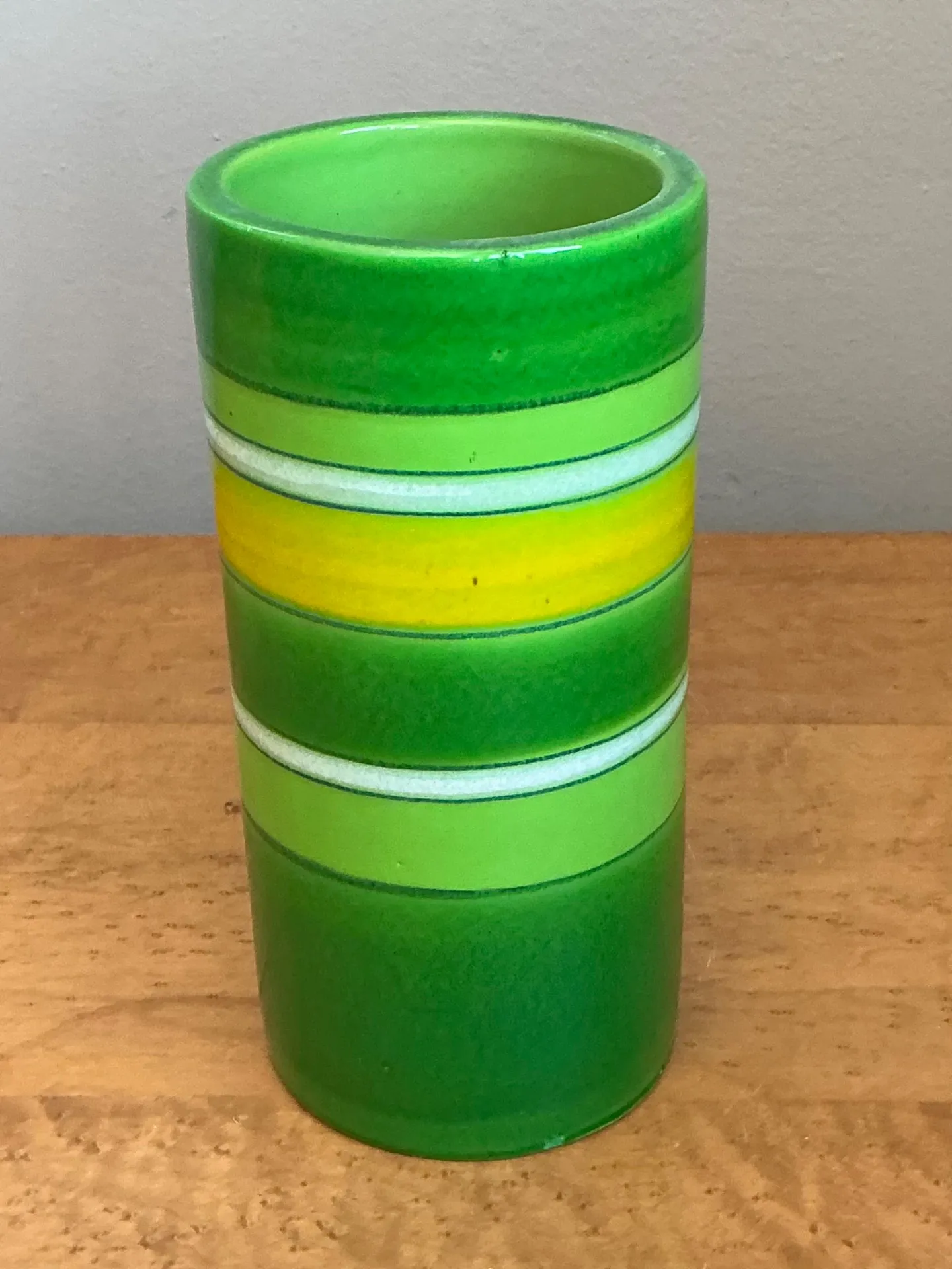Vintage Italian Striped Ceramic Vase — additional photo 6