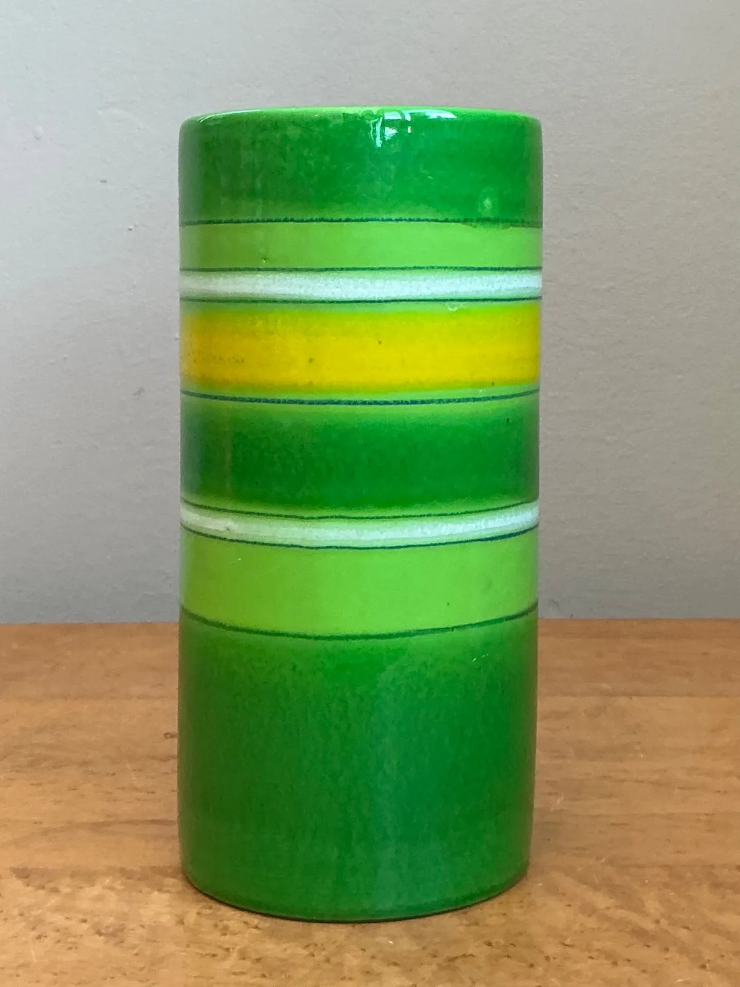 Vintage Italian Striped Ceramic Vase — additional photo 5