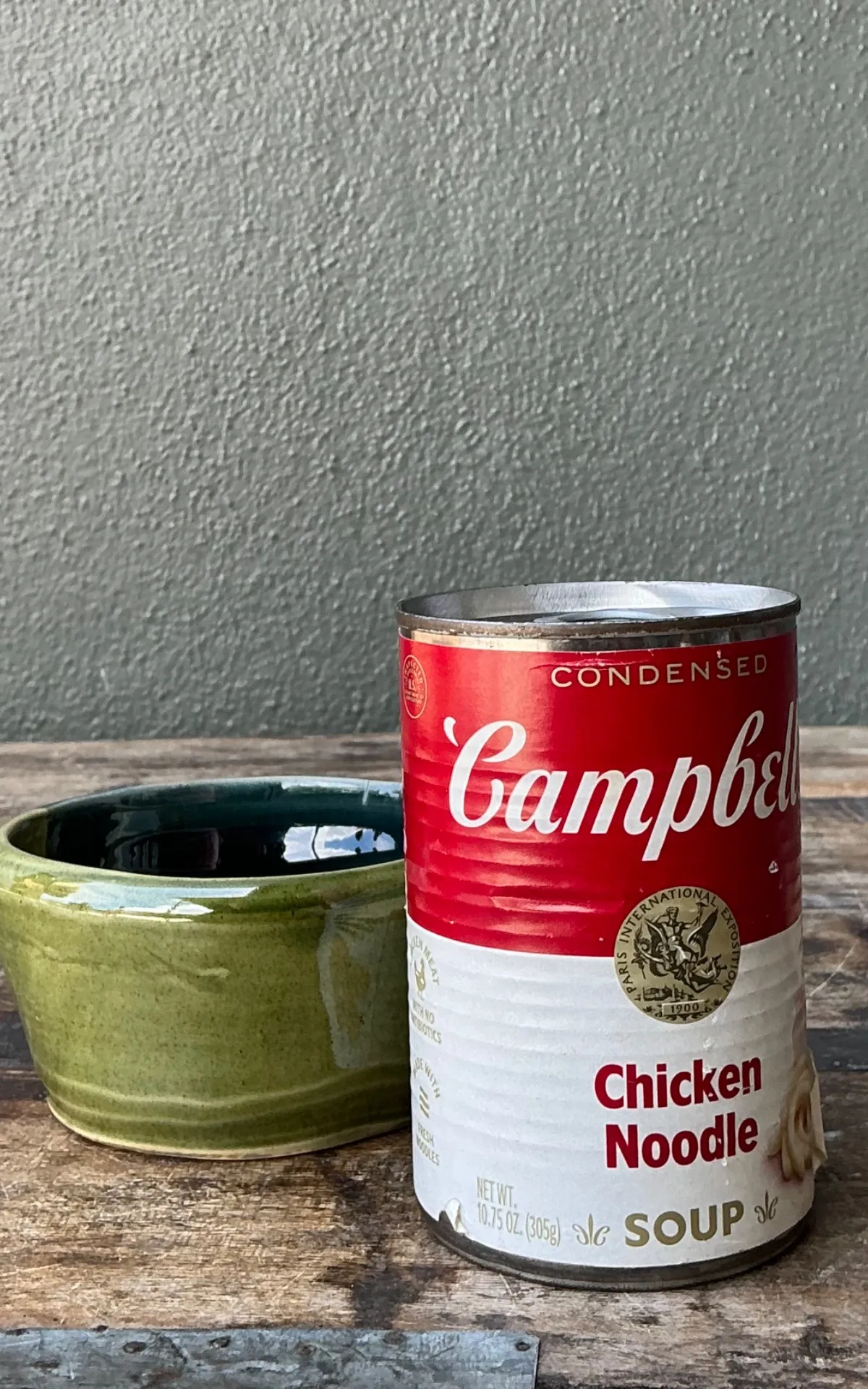 Vintage Handcrafted Green Studio Bowl - Side view