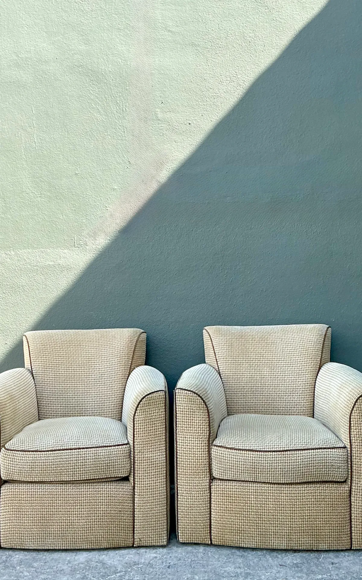 Vintage Donghia Swivel Lounge Chairs with Ottomans - A Pair — additional photo 8