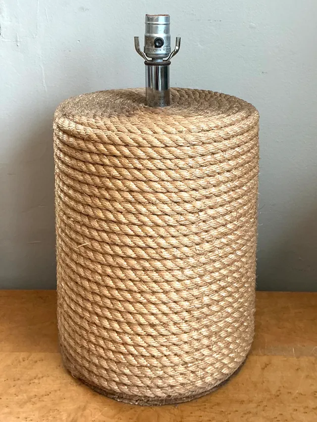 Vintage Rustic Rope Wrapped Lamp — additional photo 1