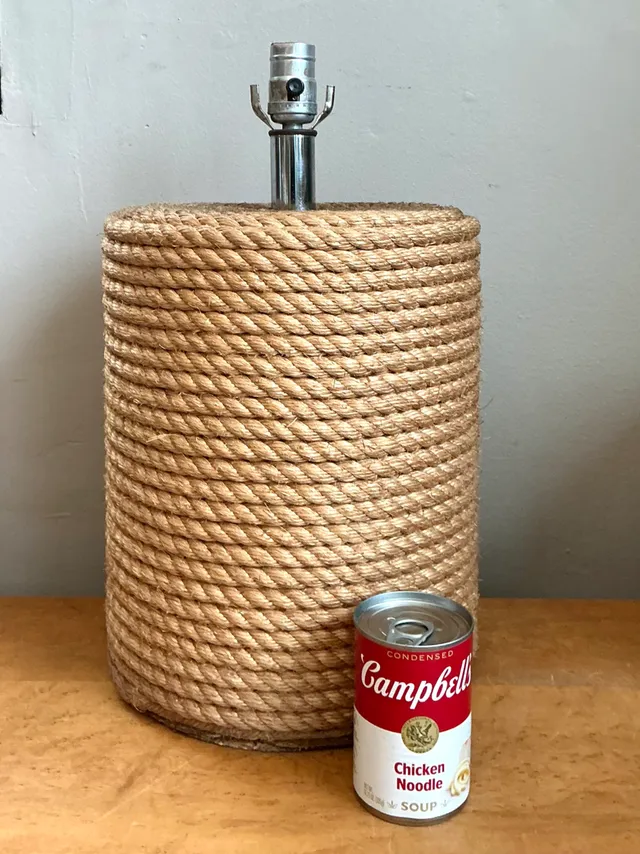 Vintage Rustic Rope Wrapped Lamp — additional photo 8