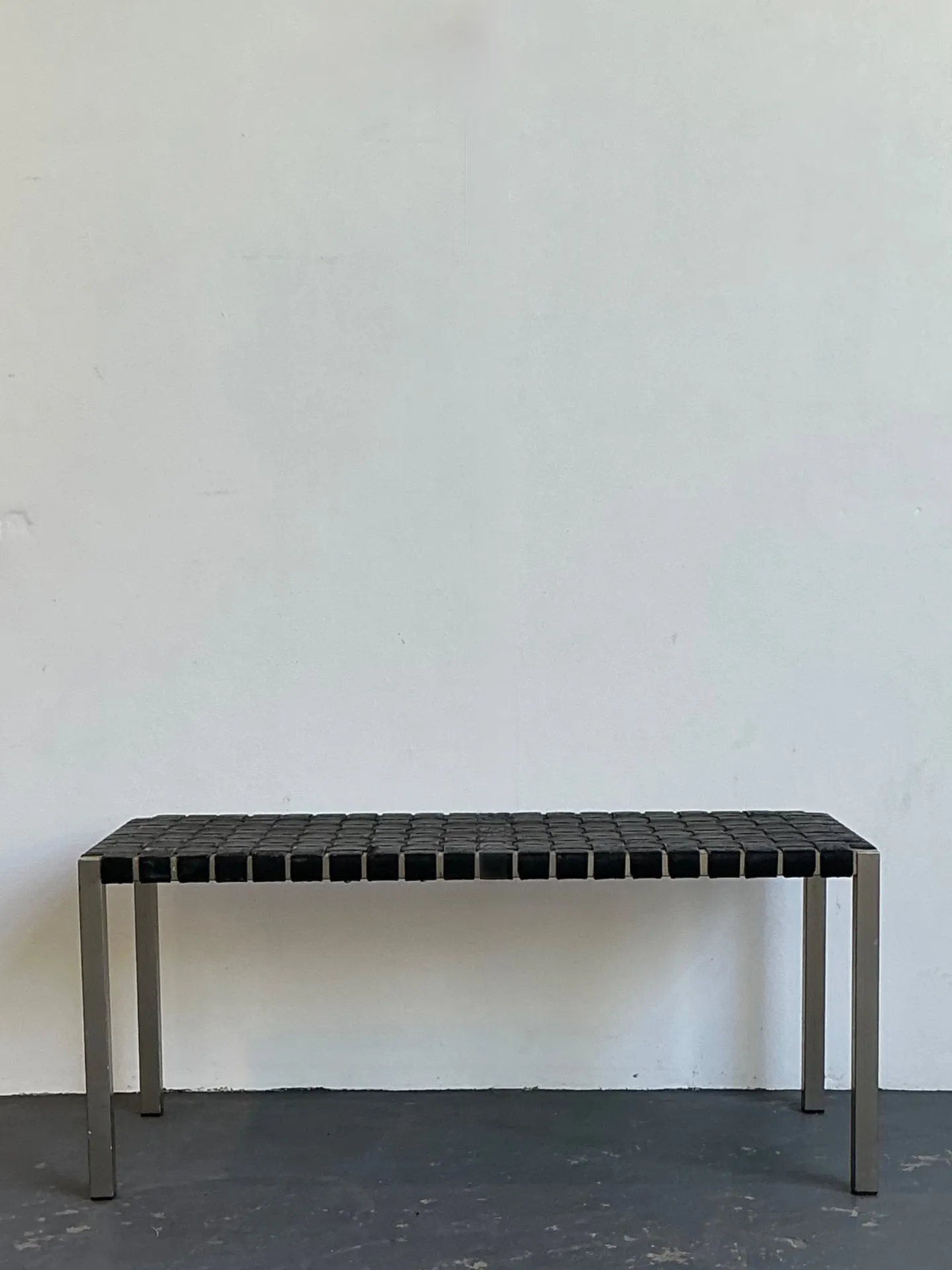 Vintage Ralph Lauren Woven Leather Bench — additional photo 1