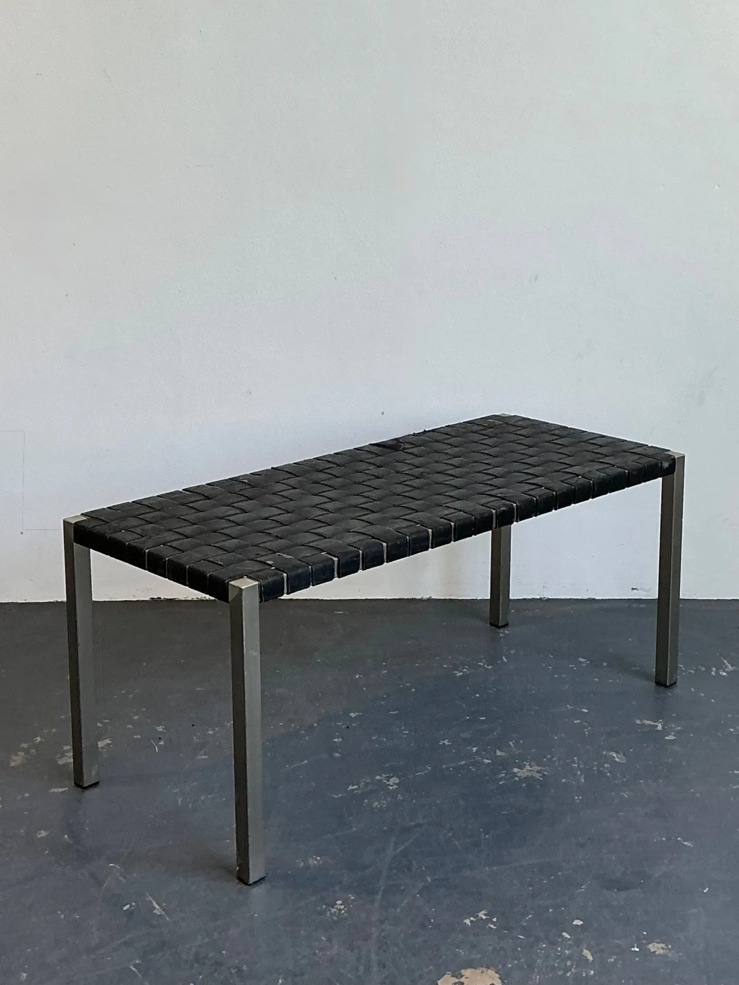 Vintage Ralph Lauren Woven Leather Bench — additional photo 5