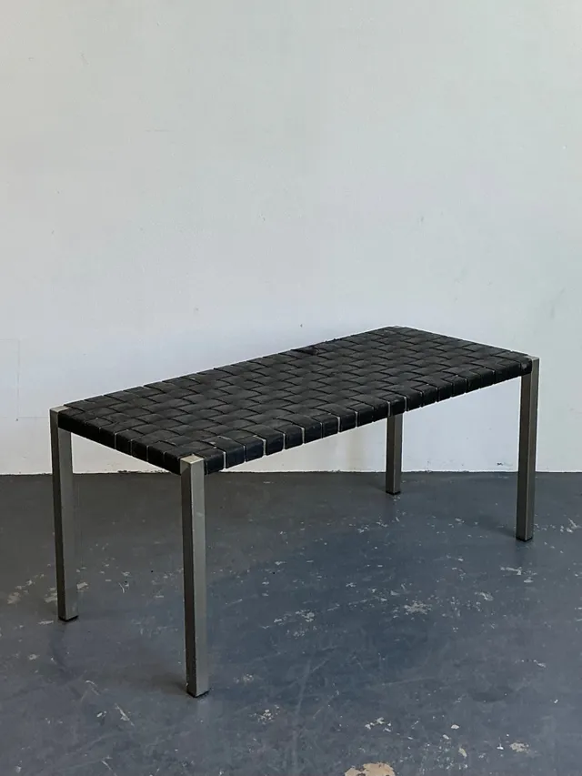 Vintage Ralph Lauren Woven Leather Bench — additional photo 5