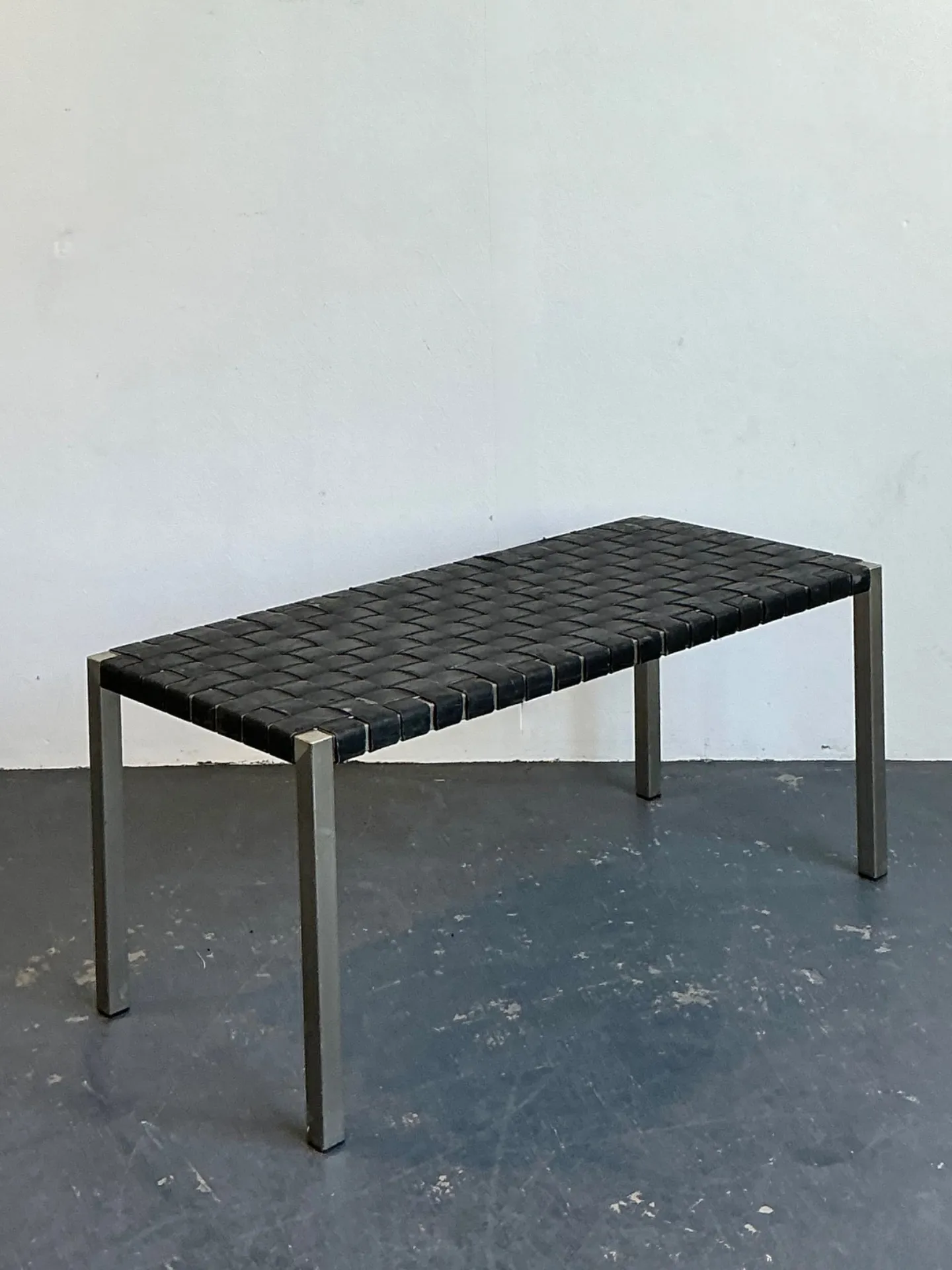 Vintage Ralph Lauren Woven Leather Bench — additional photo 8