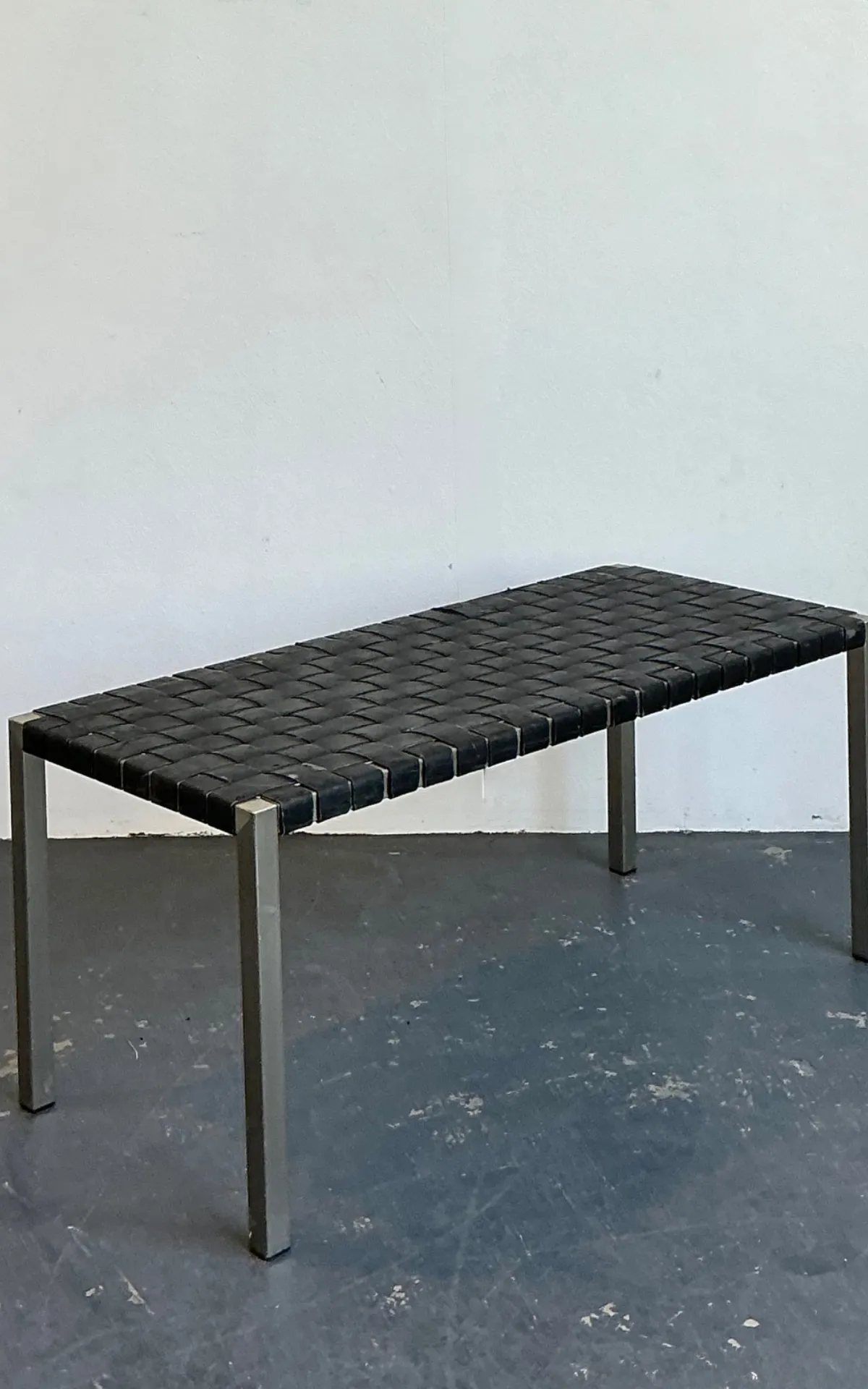 Vintage Ralph Lauren Woven Leather Bench — additional photo 8