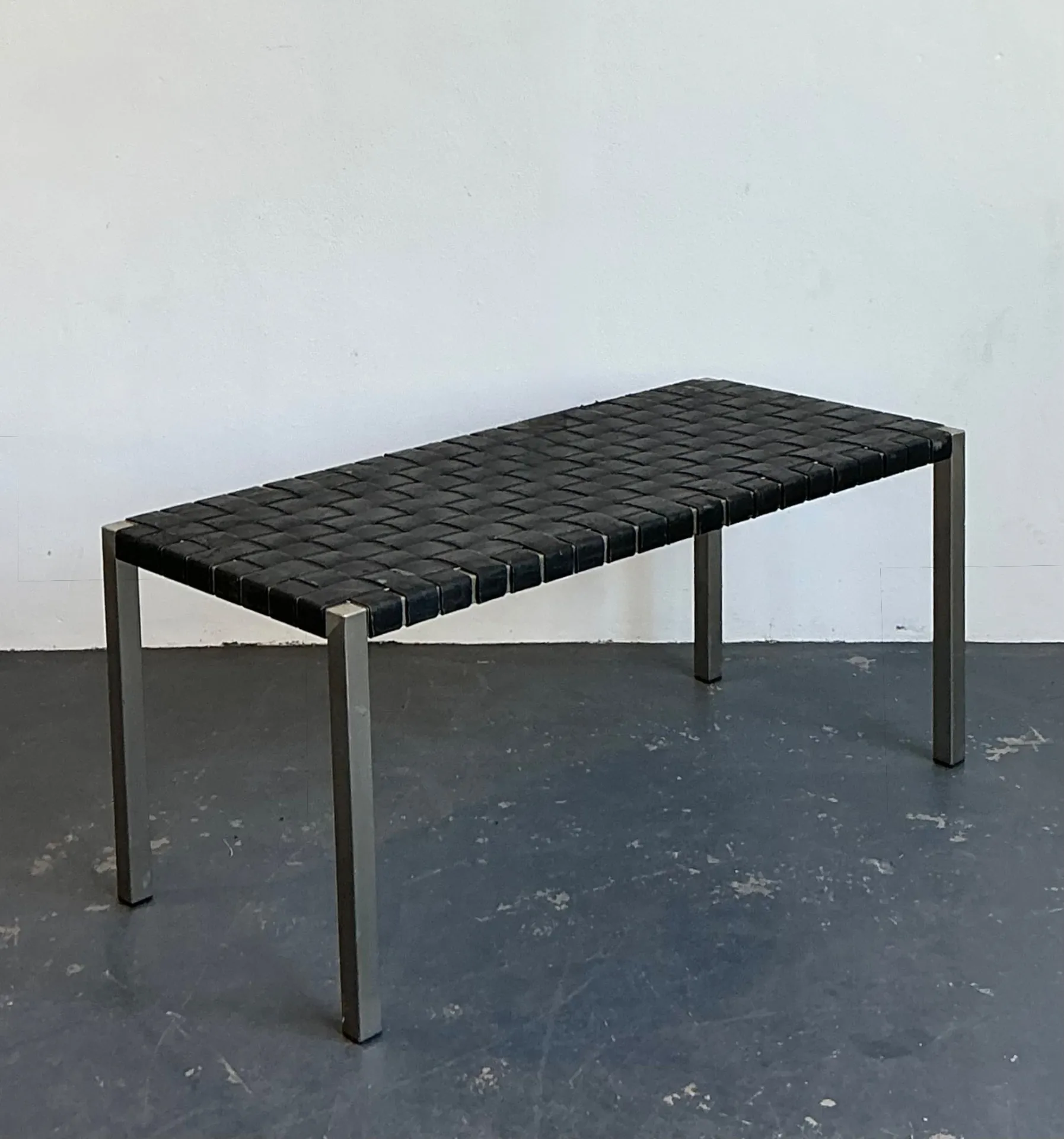 Vintage Ralph Lauren Woven Leather Bench — additional photo 7