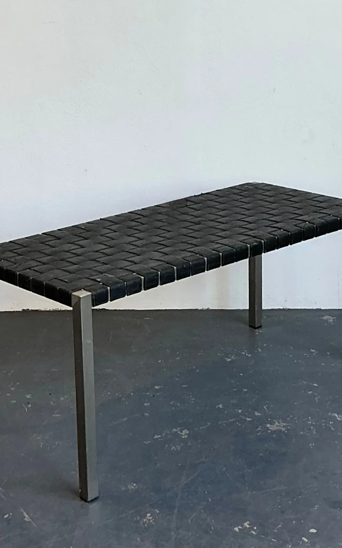 Vintage Ralph Lauren Woven Leather Bench — additional photo 7