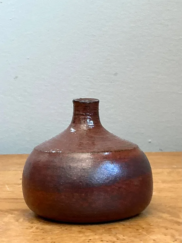 Vintage Brown Studio Pottery Vase — additional photo 4