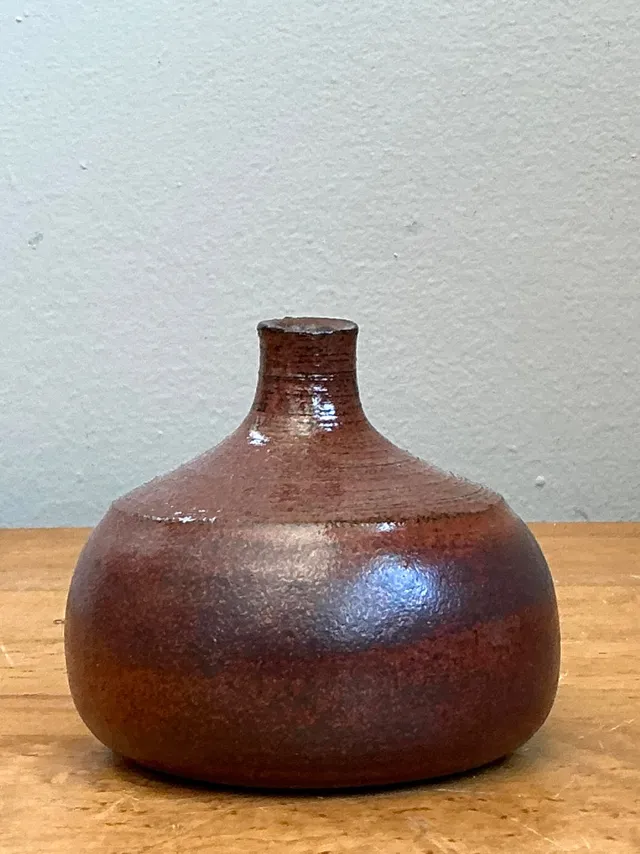 Vintage Brown Studio Pottery Vase — additional photo 6
