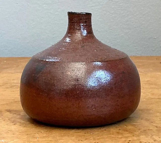 Vintage Brown Studio Pottery Vase — additional photo 5