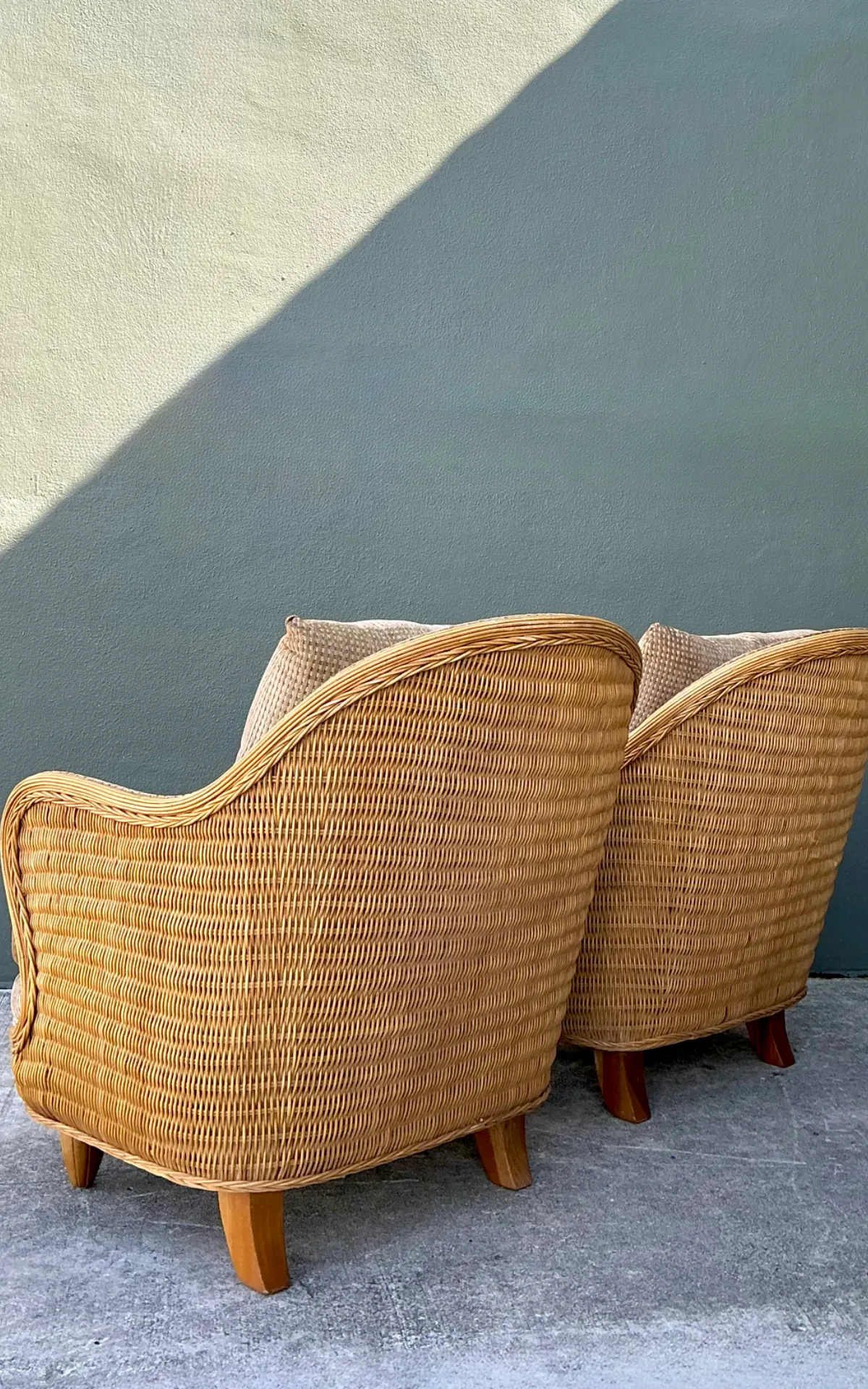 Vintage Biomorphic Rattan Lounge Chairs - A Pair — additional photo 4