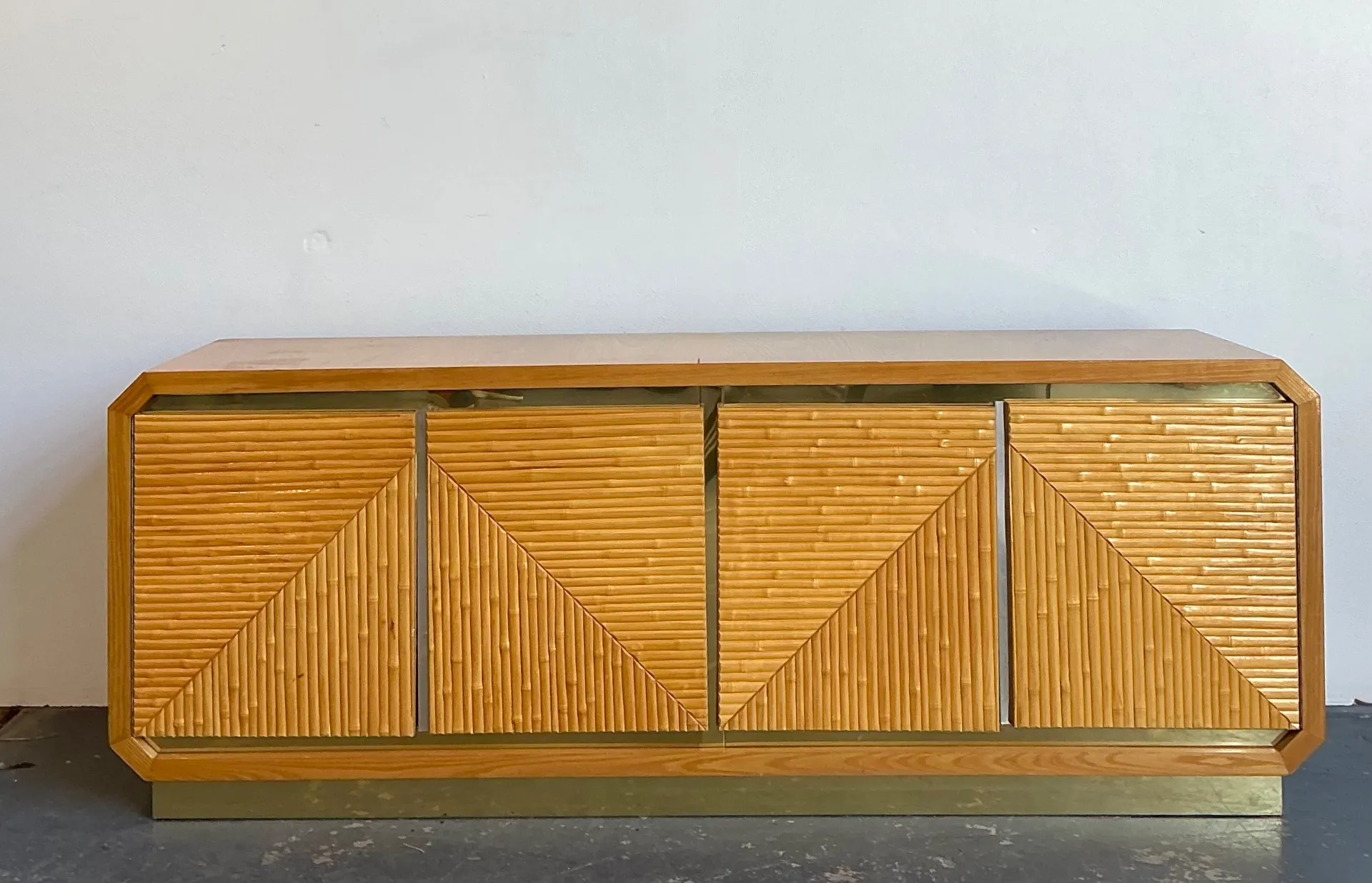Vintage Geometric Bamboo Credenza — additional photo 6