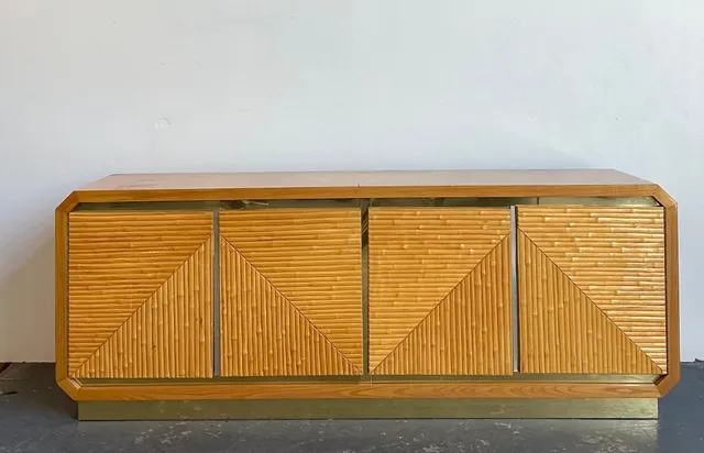 Vintage Geometric Bamboo Credenza — additional photo 6
