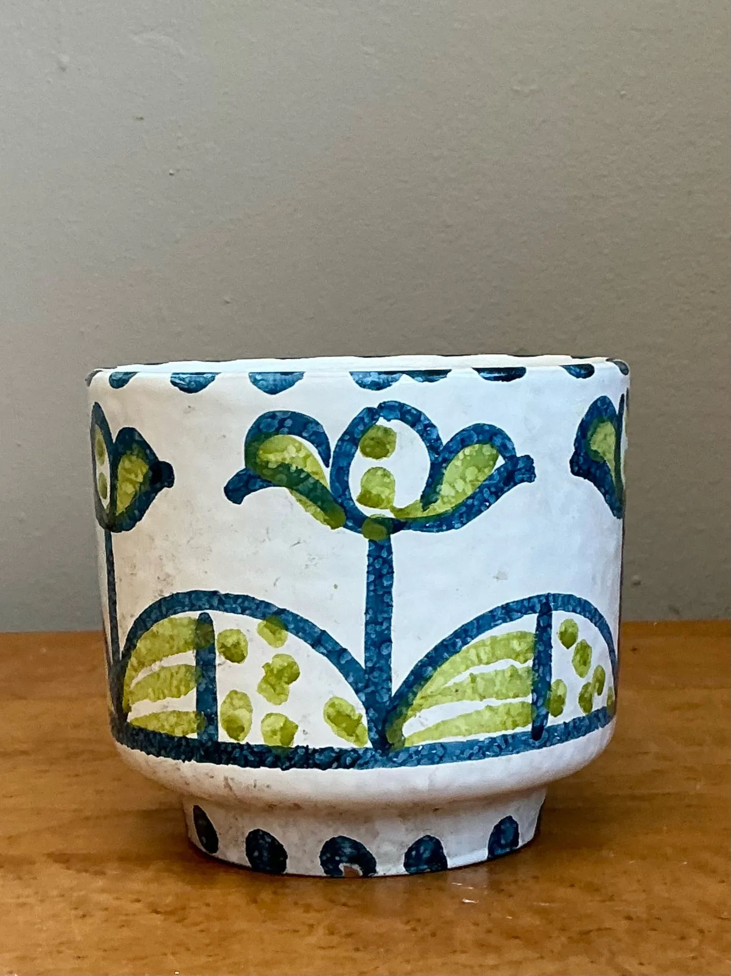 Vintage Italian Hand Painted Cache Pot — additional photo 1