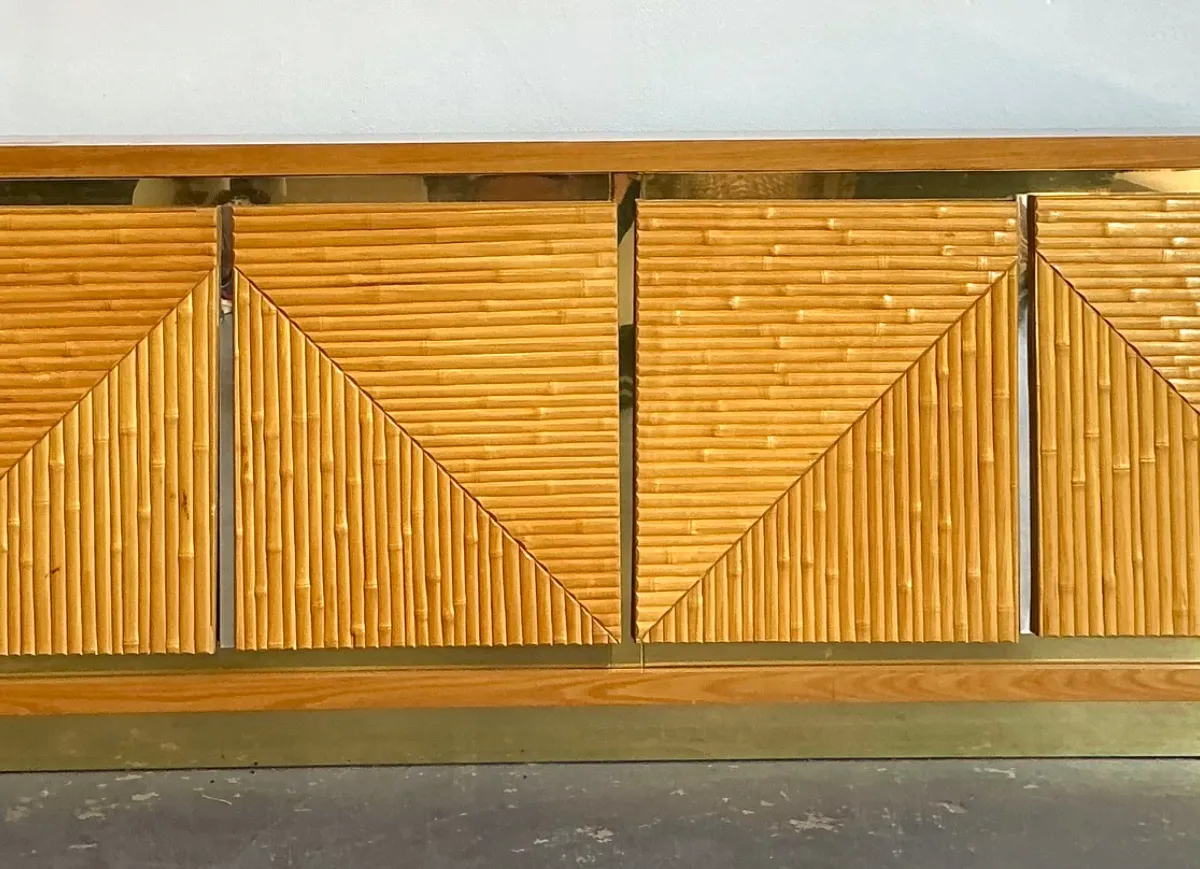 Vintage Geometric Bamboo Credenza — additional photo 4