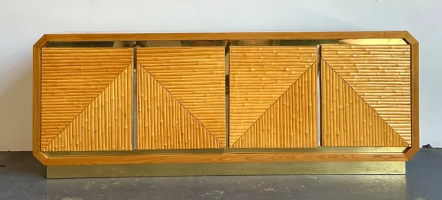 Vintage Geometric Bamboo Credenza — additional photo 4
