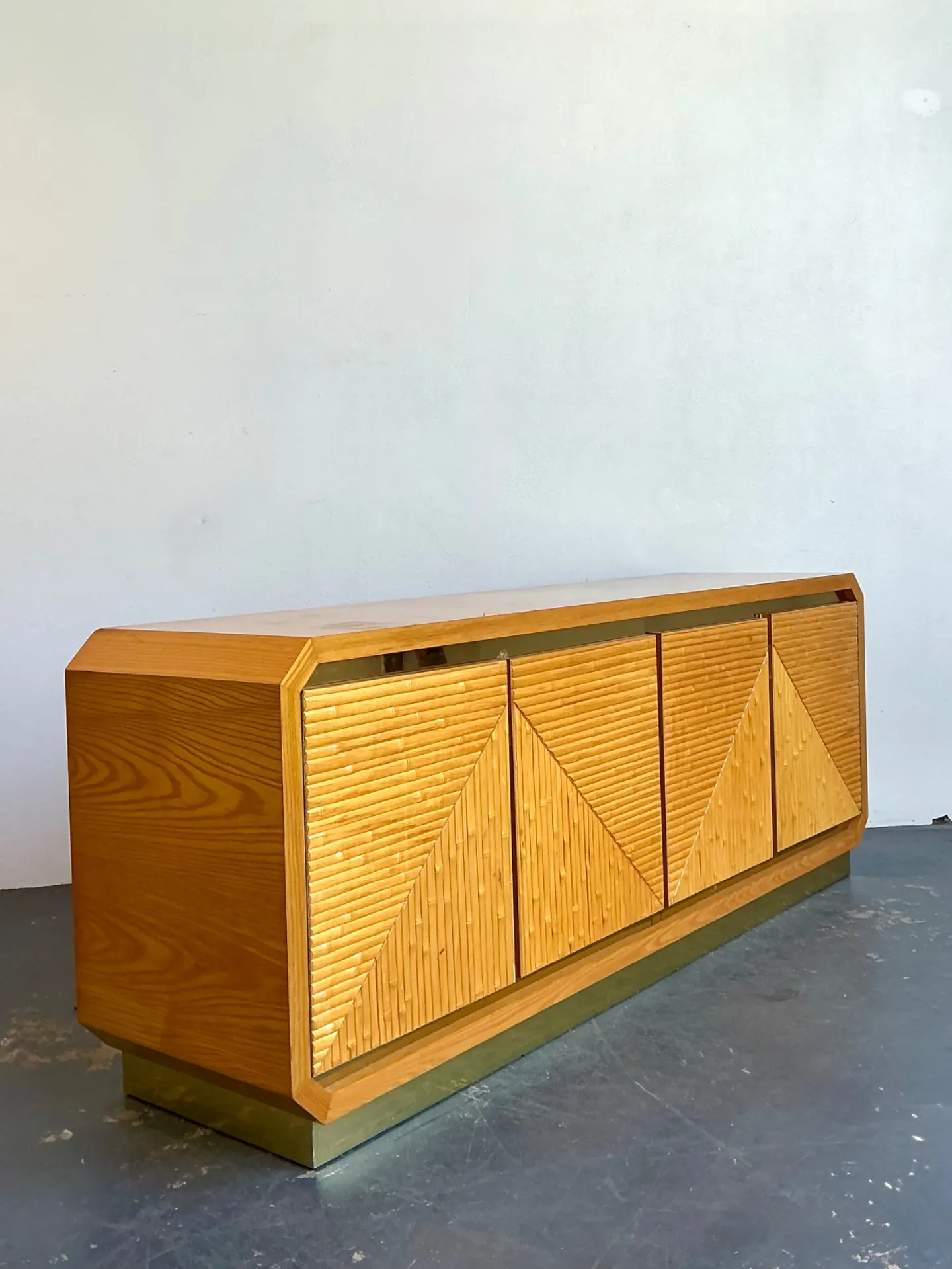 Vintage Geometric Bamboo Credenza — additional photo 8