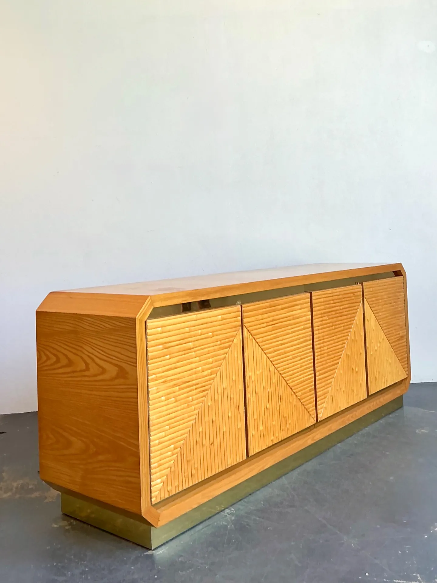 Vintage Geometric Bamboo Credenza — additional photo 5